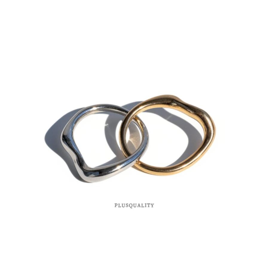 リング 指輪 ステンレス レディース 18k 18金 アレルギー対応 地金 春 夏 ダブル 2連 10.5 13.5 15.5 サージカル | ブランド登録なし | 06
