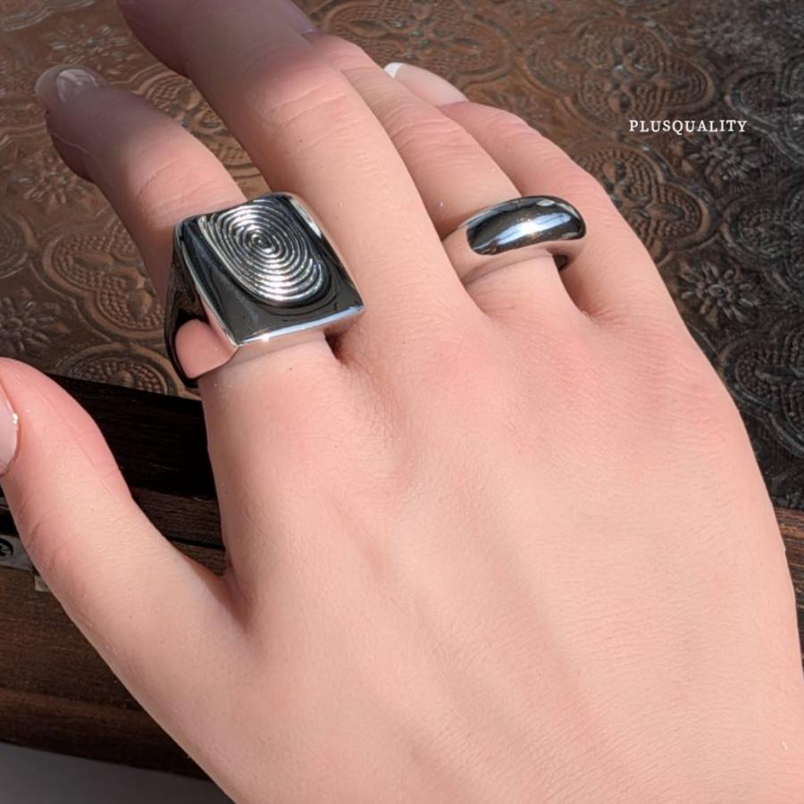 指輪 リング レディース サージカルステンレス 金属アレルギー 錆びない 人差し指 中指 太め 大き メンズ | ブランド登録なし | 08