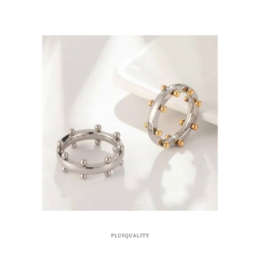 指輪 リング レディース サージカルステンレス 金属アレルギー 錆びない 人差し指 中指 太め 大き 18k 地金  爆買 | ブランド登録なし | 01