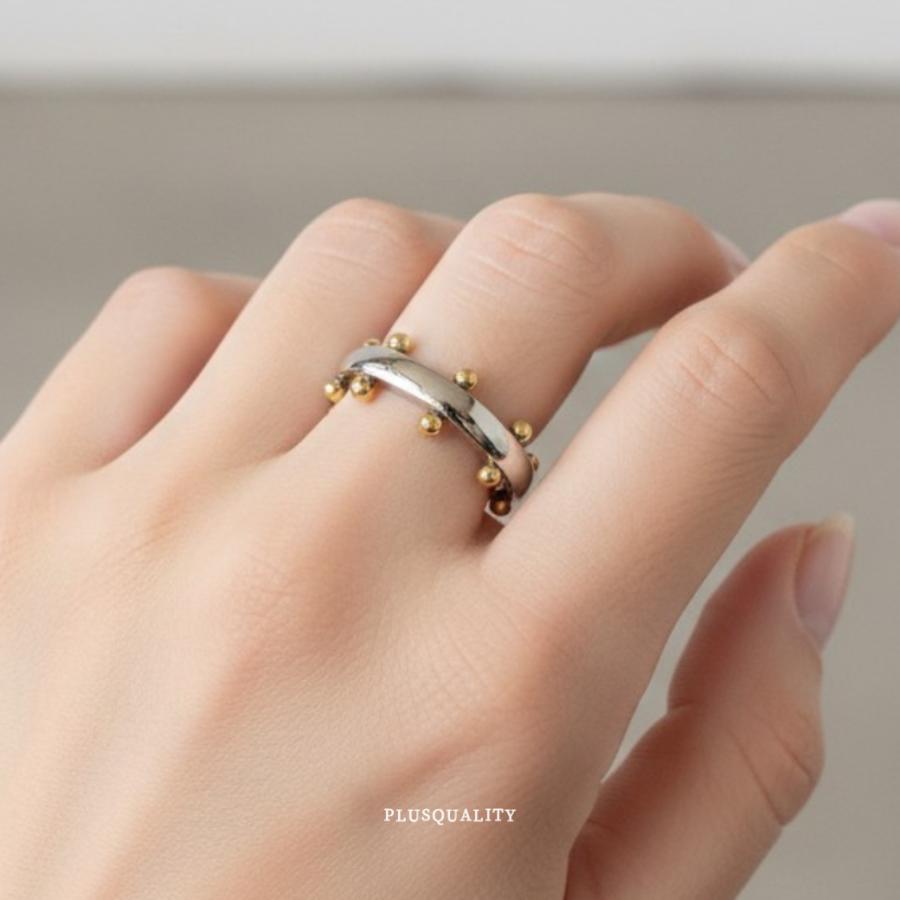 指輪 リング レディース サージカルステンレス 金属アレルギー 錆びない 人差し指 中指 太め 大き 18k 地金  爆買 | ブランド登録なし | 10