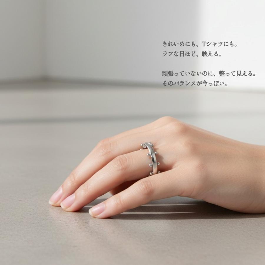 リング レディース 上品 ミニマル デザイン サージカルステンレス 316L 金属アレルギー対応 シンプル 指輪　爆買 | ブランド登録なし | 02