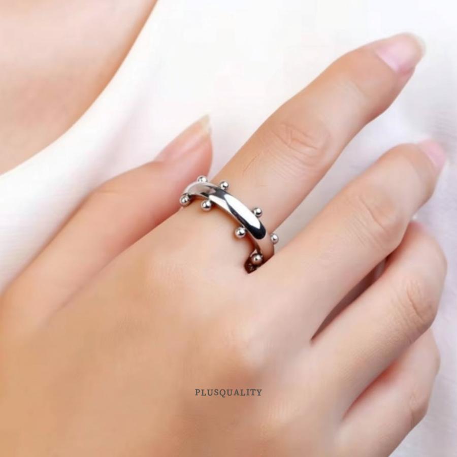 指輪 リング レディース サージカルステンレス 金属アレルギー 錆びない 人差し指 中指 太め 大き 18k 地金  爆買 | ブランド登録なし | 02