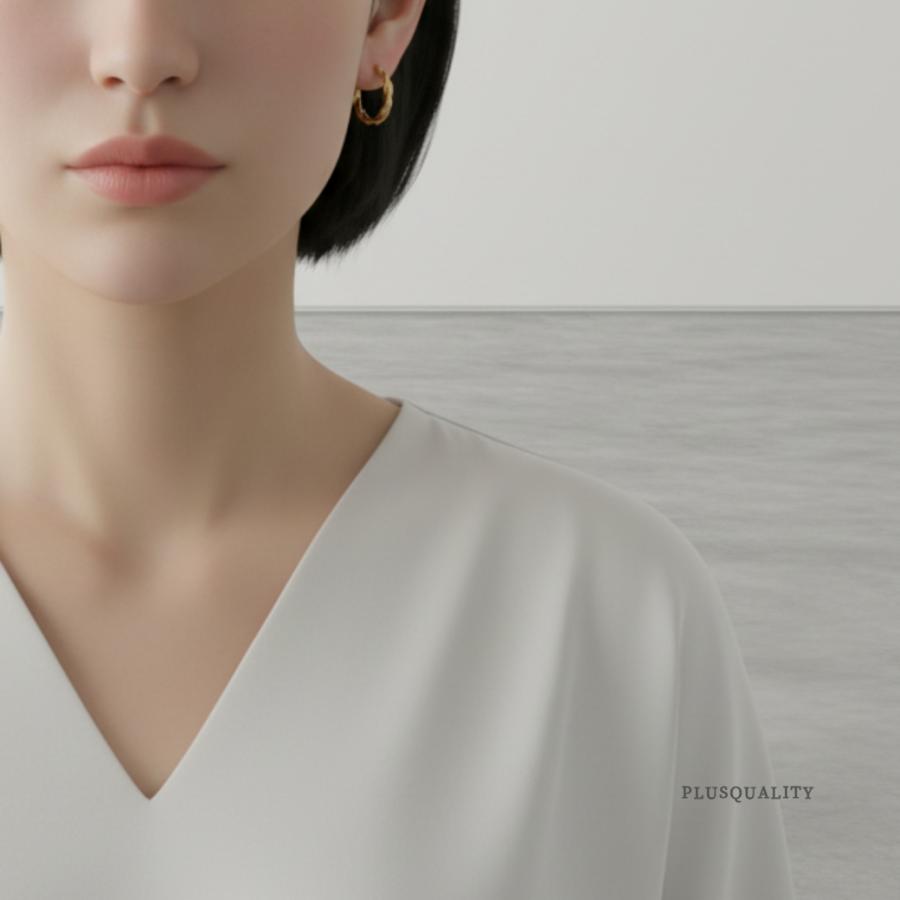 フープピアス レディース 18金 18k シンプル ピアス 軽い 金属アレルギー対応 サージカルステンレス オフィス 仕事 上品 爆買 | ブランド登録なし | 05