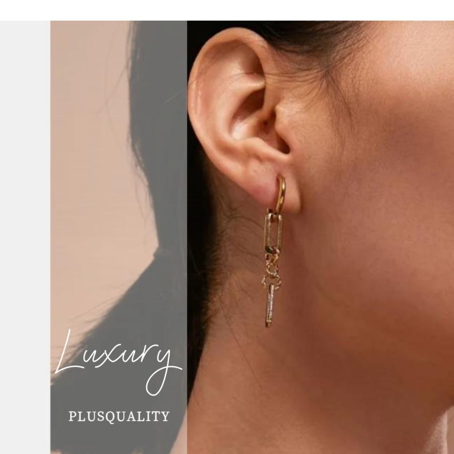 ピアス ロング 長め チェーン 揺れる ステンレス アレルギー対応 レディース 秋 50 40 大ぶり 大人 ピアス 金属アレルギー対応 | ブランド登録なし