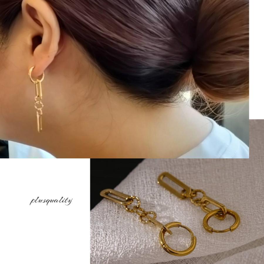 ピアス ロング 長め チェーン 揺れる ステンレス アレルギー対応 レディース 秋 50 40 大ぶり 大人 ピアス 金属アレルギー対応 | ブランド登録なし | 04