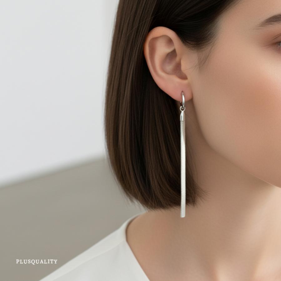 ロングピアス サージカルステンレス 金属アレルギー対応 揺れる フープ レディース 大ぶり ステンレス ピアス | ブランド登録なし | 02