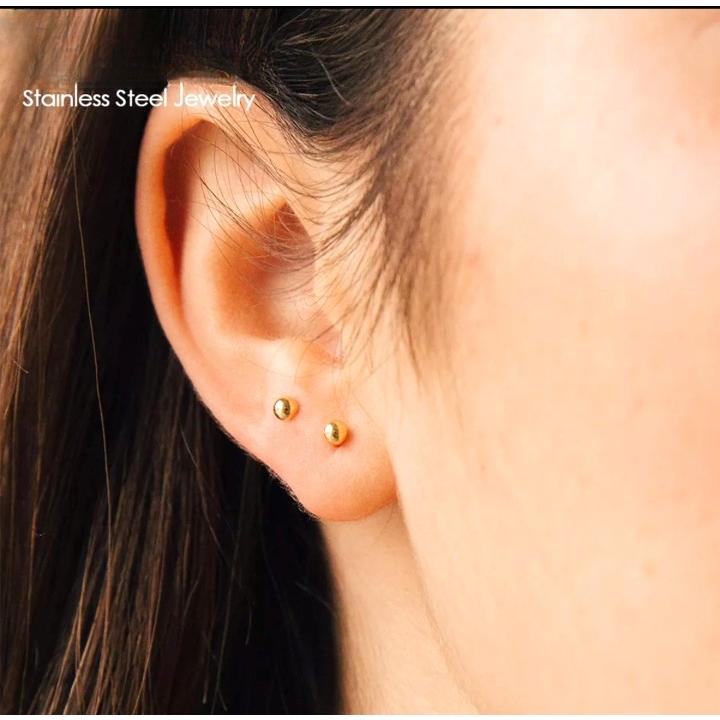 サージカルステンレス ピアス アレルギー対応 ステンレス つけっぱなし 18金 レディース 小さい 金属アレルギー 3mm セカンド ピアス | ブランド登録なし | 09
