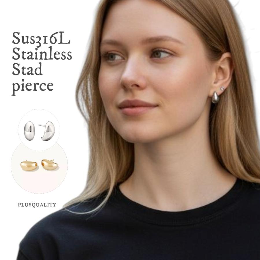 ピアス レディース アレルギー対応 つけっぱなし シンプル 上品 秋 冬 仕事 医療用 ステンレス サージカルステンレス ピアス 爆買 | ブランド登録なし | 10