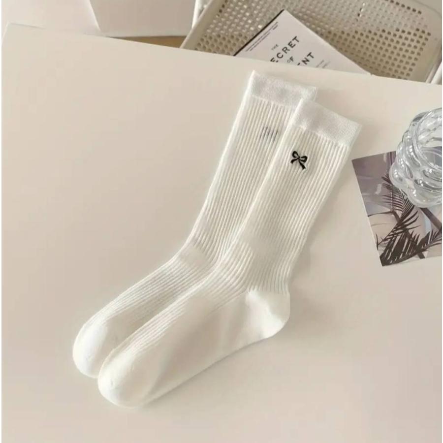 くつした 靴下 ソックス 4足セット 冬 白 綿 りぼん レディース クルーソックス | ブランド登録なし | 07