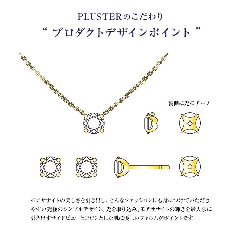 モアサナイト ネックレス レディース 一粒 プラチナ ゴールド 仕上げ 0.5ct 金属アレルギー ニッケルフリー ノンアレルギー 爆買の画像
