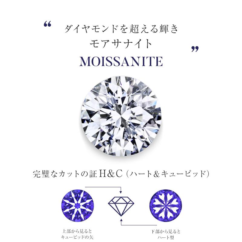 モアサナイト ネックレス レディース 一粒 プラチナ ゴールド 仕上げ 0.5ct 金属アレルギー ニッケルフリー ノンアレルギー 爆買の画像