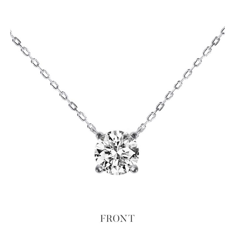 モアサナイト ネックレス レディース 一粒 プラチナ ゴールド 仕上げ 0.5ct 金属アレルギー ニッケルフリー ノンアレルギー 爆買の画像