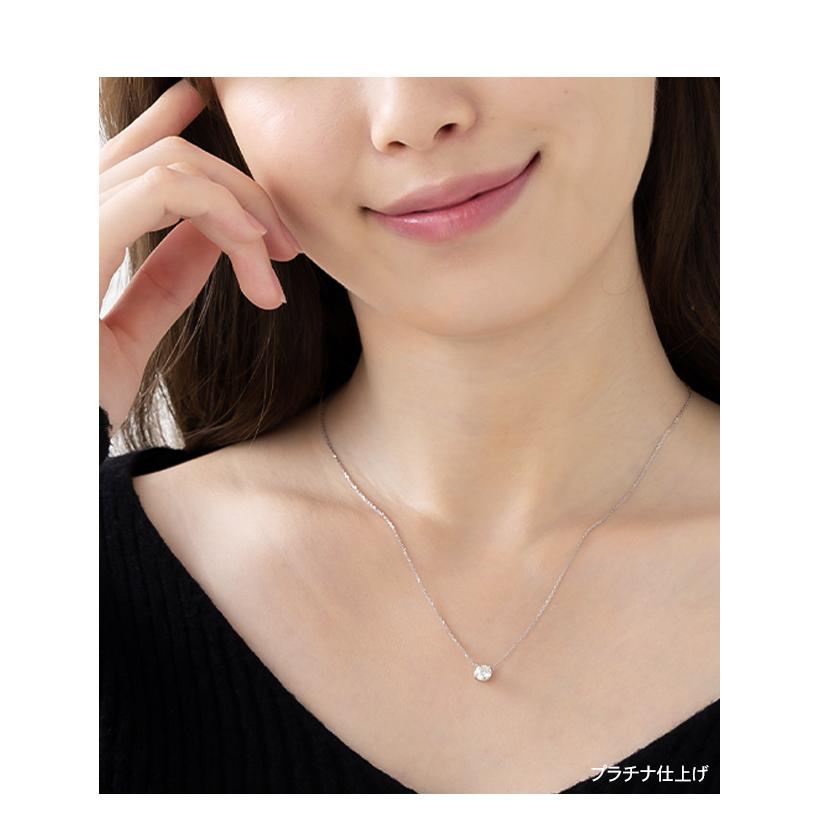モアサナイト ネックレス レディース 一粒 プラチナ ゴールド 仕上げ 0.5ct 金属アレルギー ニッケルフリー ノンアレルギー 爆買の画像