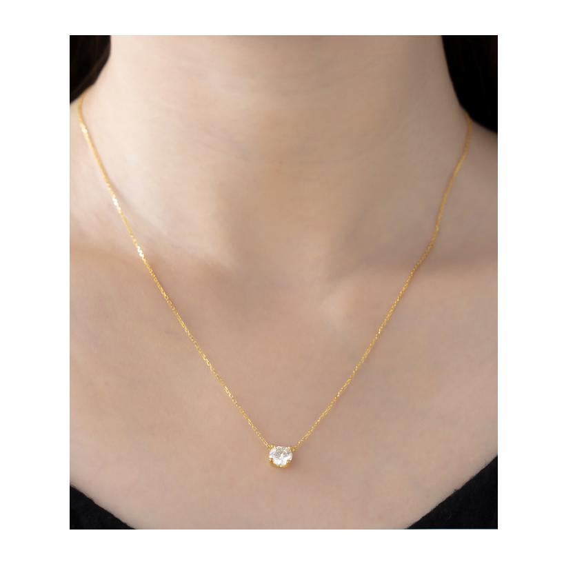 モアサナイト ネックレス レディース 一粒 プラチナ ゴールド 仕上げ 1.00ct 金属アレルギー ニッケルフリー ノンアレルギー シルバー 爆買の画像
