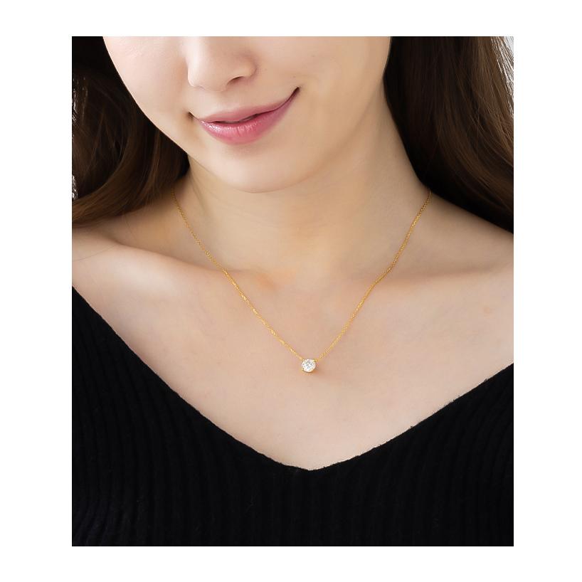モアサナイト ネックレス レディース 一粒 プラチナ ゴールド 仕上げ 1.00ct 金属アレルギー ニッケルフリー ノンアレルギー シルバー 爆買の画像