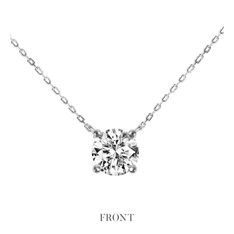 モアサナイト ネックレス レディース 一粒 プラチナ ゴールド 仕上げ 1.00ct 金属アレルギー ニッケルフリー ノンアレルギー シルバー 爆買の画像