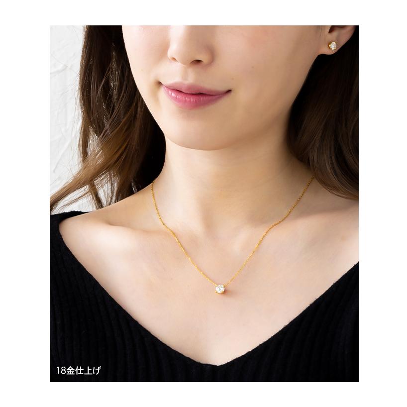モアサナイト ネックレス レディース 一粒 プラチナ ゴールド 仕上げ 1.00ct 金属アレルギー ニッケルフリー ノンアレルギー シルバー 爆買の画像