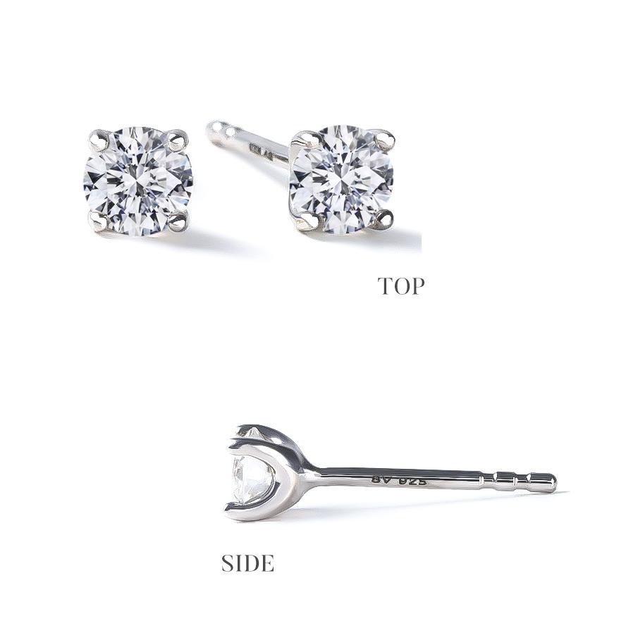モアサナイト ピアス レディース 一粒 プラチナ ゴールド 仕上げ 0.5ct 金属アレルギー ニッケルフリー ノンアレルギー シルバー | ジュエリースタジオ プラスター | 03