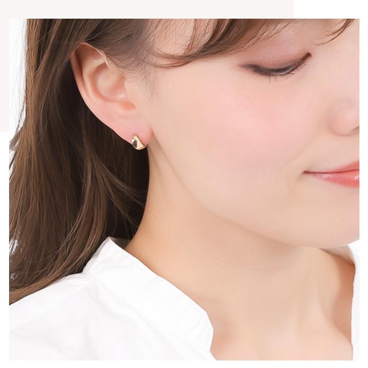 ピアス レディース メンズ フープ リング 小さめ ニッケルフリー シンプル 金属アレルギー対応 フープピアス ワンタッチ 両耳  ホワイトデー 女性 | ジュエリースタジオ プラスター | 15