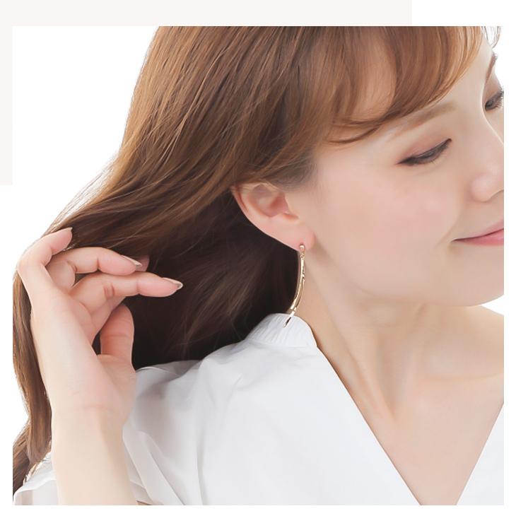 ピアス アレルギー対応 セカンドピアス 大きめ チタン ポスト 揺れる ロング ロングピアス スタッド 両耳 18k k18 プレゼント ギフト 女性 | ジュエリースタジオ プラスター | 11