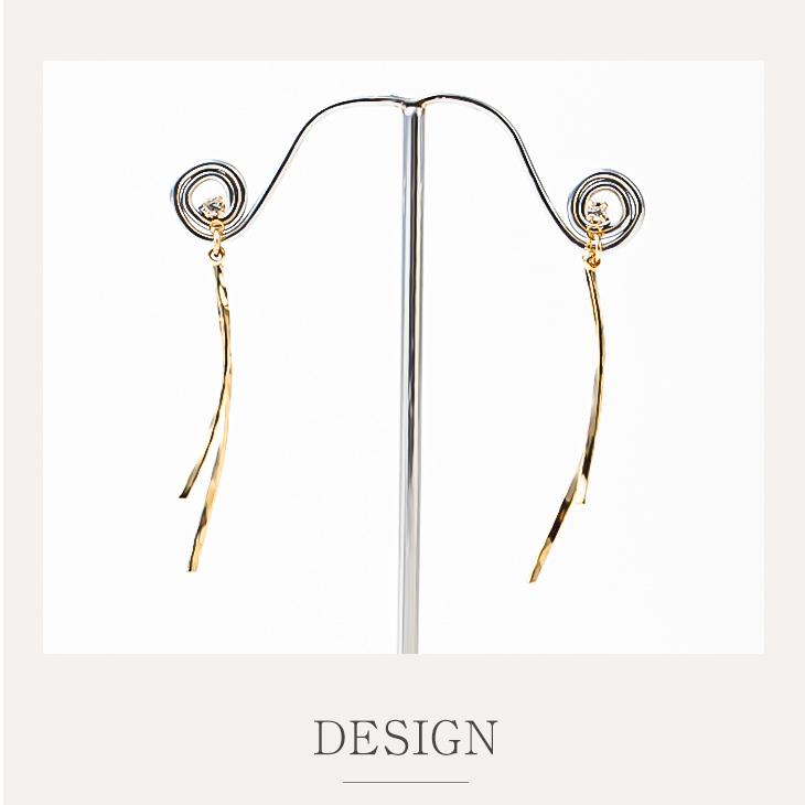 ピアス アレルギー対応 セカンドピアス 大きめ チタン ポスト 揺れる ロング ロングピアス スタッド 両耳 18k k18 プレゼント ギフト 女性 | ジュエリースタジオ プラスター | 07