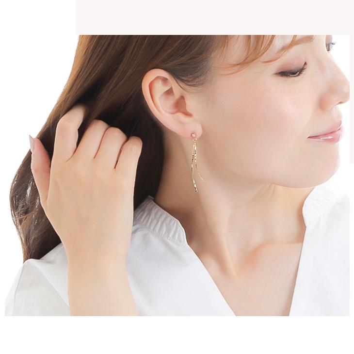 ピアス アレルギー対応 セカンドピアス 大きめ チタン ポスト 揺れる ロング ロングピアス スタッド 両耳 18k k18 プレゼント ギフト 女性 | ジュエリースタジオ プラスター | 09