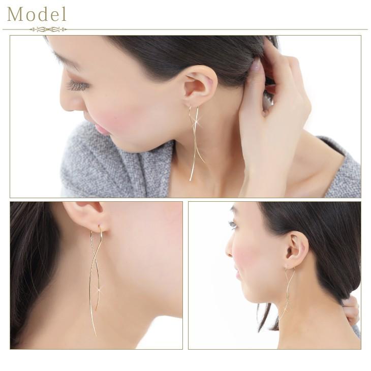 ピアス レディース アレルギー対応 ゴールド ロングピアス フック ツイスト ポイント消化 プレゼント 女性 | ジュエリースタジオ プラスター | 02