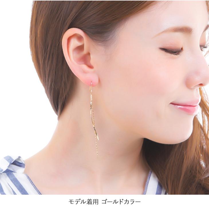 30%OFF ピアス レディース アレルギー対応 フック フックピアス チェーン ロングピアス アメリカン アレルギー対応対応 18k  ギフト 女性 爆買 | ジュエリースタジオ プラスター | 08