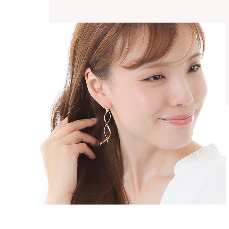 30%OFF ピアス アレルギー対応 セカンドピアス 大きめ チタン ポスト 揺れる ロング ロングピアス スタッド 両耳 18k k18 ホワイトデー ギフト 女性 | ジュエリースタジオ プラスター | 09
