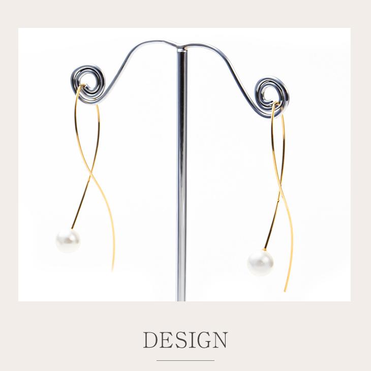 ピアス レディース アレルギー対応 パール フック 真珠 アメリカンピアス ぶら下がり 大きめ 18金 18k ゴールド ロング プレゼント 女性 | ジュエリースタジオ プラスター | 05