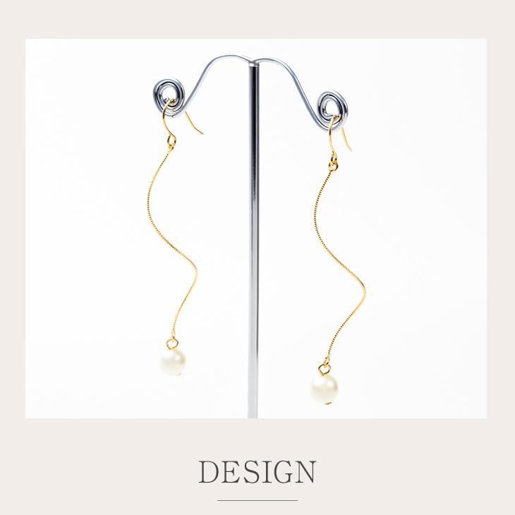 30%OFF ピアス レディース アレルギー対応 パール フック 真珠 一粒 ぶら下がり 大きめ 18金 18k ゴールド 揺れる プレゼント 女性 | ジュエリースタジオ プラスター | 05