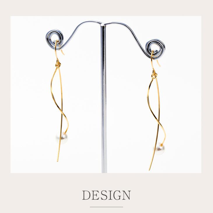 ピアス レディース アレルギー対応 パール フック 真珠 アメリカンピアス ぶら下がり 大きめ 揺れる 18金 18k ゴールド プレゼント 女性 | ジュエリースタジオ プラスター | 05