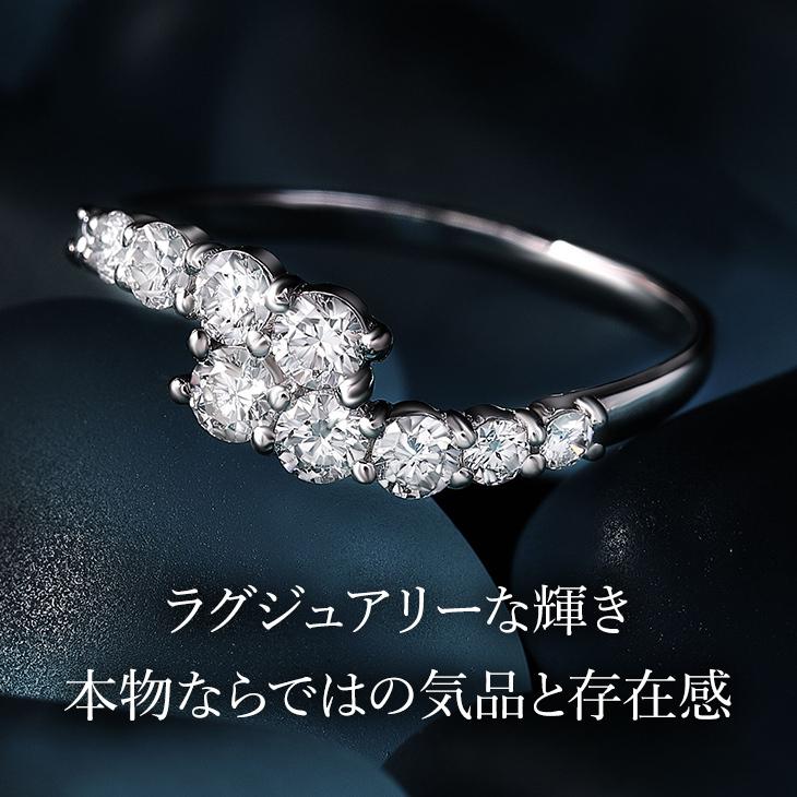 指輪 レディース リング ダイヤモンド ダイヤ プラチナ 0.5ct 鑑別書 PT900  ギフト プレゼント 女性 妻 彼女 ジュエリー 10周年 記念日｜pluster｜03