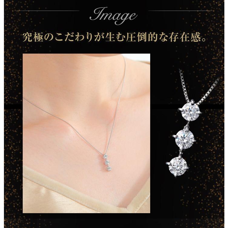 ネックレス レディース ダイヤモンド 0.5ct プラチナ ブランド スリー