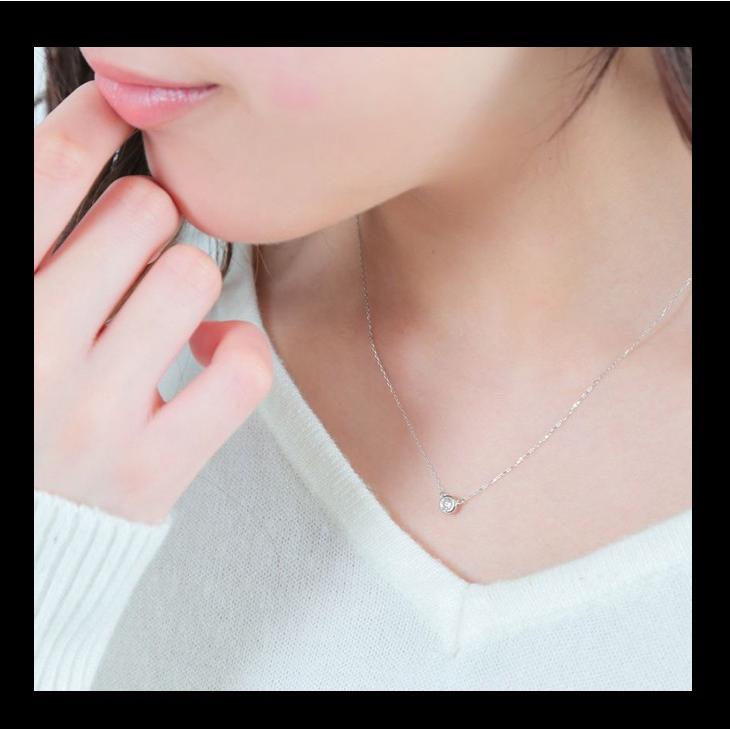 30%OFF ダイヤモンド ネックレス レディース ダイヤ ゴールド 18金 k18 覆輪 フクリン 鑑定書 0.18ct アレルギー対応 シンプル 母の日 女性_10