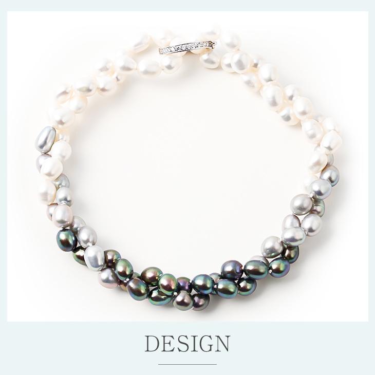 【大感謝祭り】訳あり☆UNOARGENTO☆シルバー925☆南洋真珠２連ネック 8 - 10mm 黒蝶真珠ネックレス | Moon Label - 大月真珠