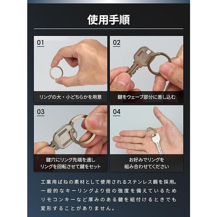 ウェーブクリップス WAVECLIPS スマートキーリング キーホルダー 3連