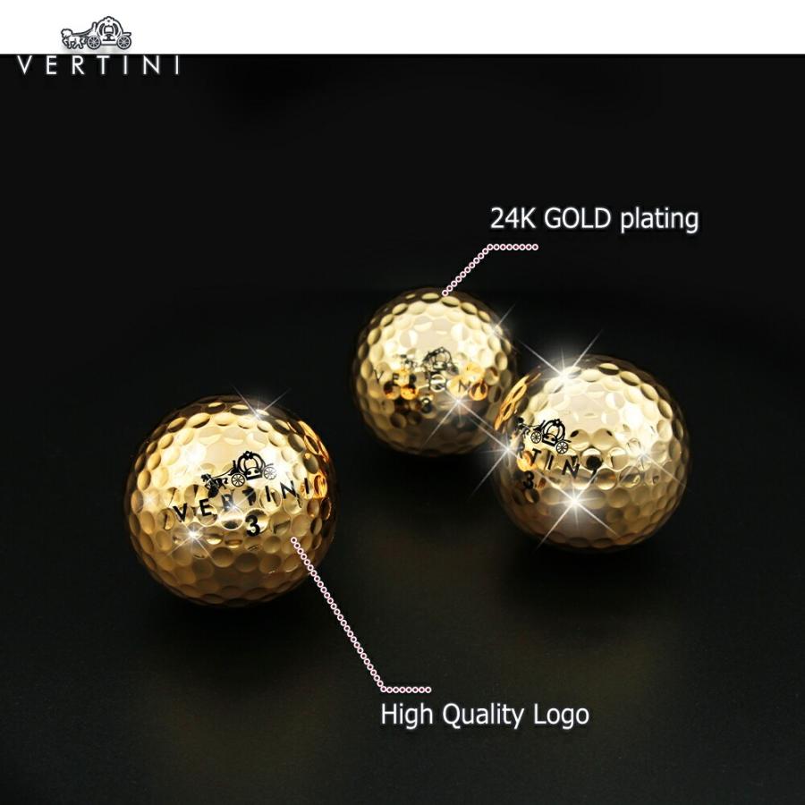 ベルティーニ ゴルフボール 24k ゴールド 3個セット 1スリーブ 24金