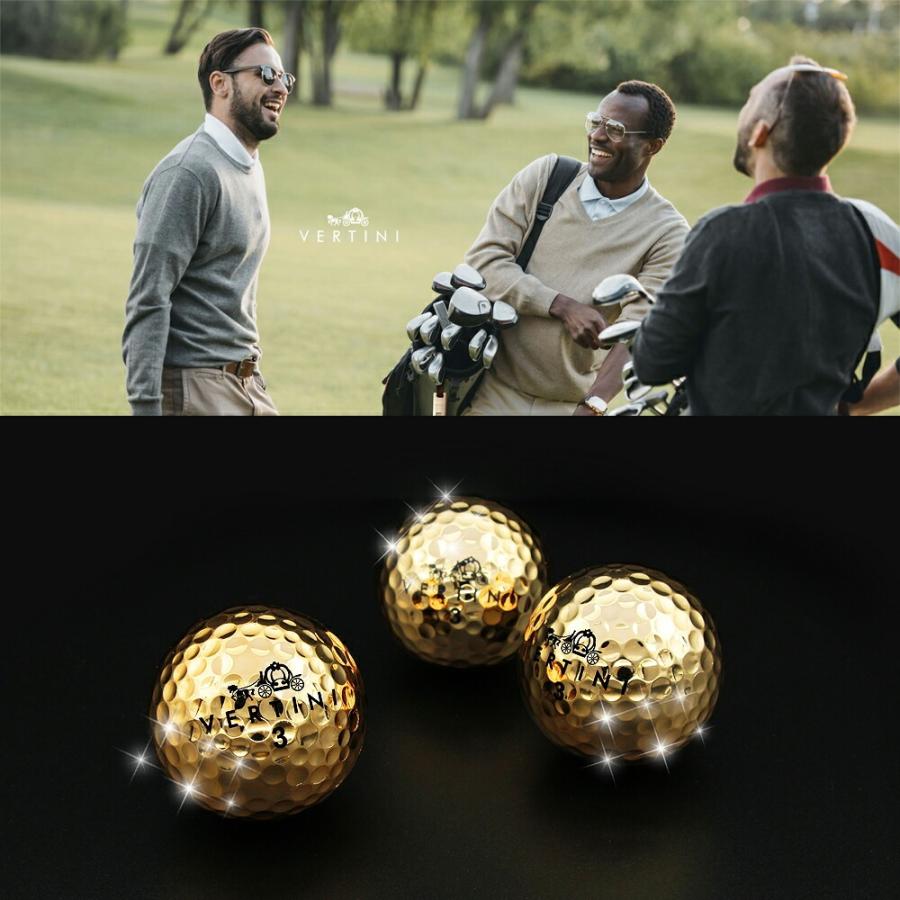 ベルティーニ ゴルフボール 24k ゴールド 3個セット 1スリーブ 24金