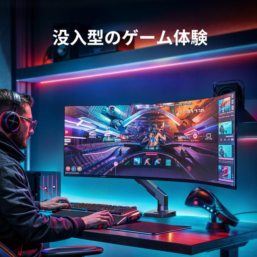 ファーノー ガススプリング式 シングル モニターアーム (ゲーミング