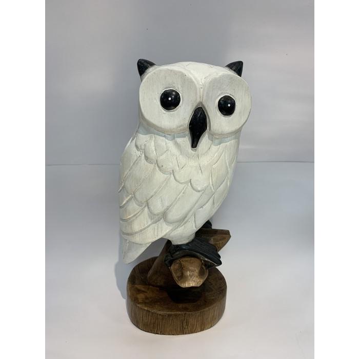 フクロウ 木彫り 大 白フクロウ ミミズク 雑貨 置物 幸運 縁起物 梟 プレゼント 贈り物 マシュマロ Plus Tokageya 通販 Yahoo ショッピング