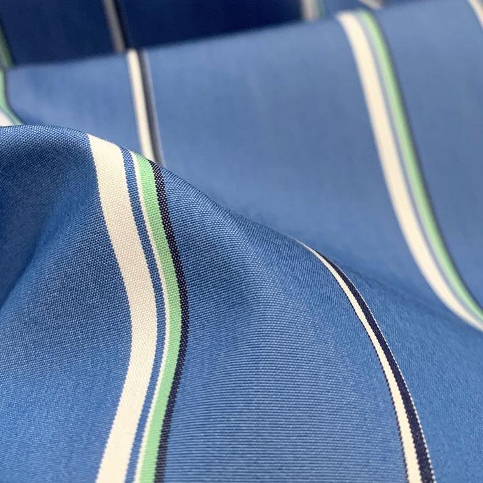 ストライプ7分袖ワンピース 日本製 033-56105 SUTSESO スチェッソ blue ストライプ フレアシャツワンピ 華やか上品キレイめ 仕事 春夏の画像