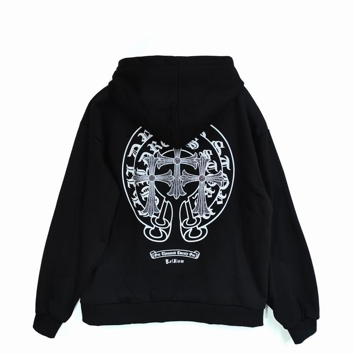 クロス リボン ラインストーン ラバープリント ジップパーカー ZIP UP
