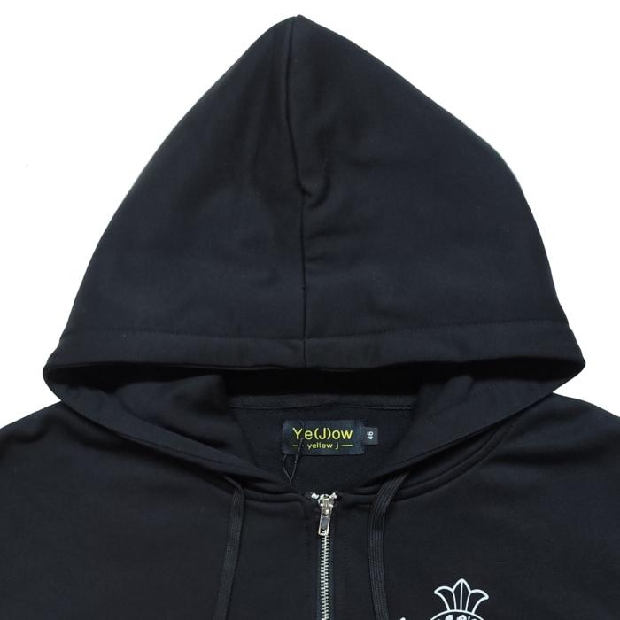 クロス リボン ラインストーン ラバープリント ジップパーカー ZIP UP