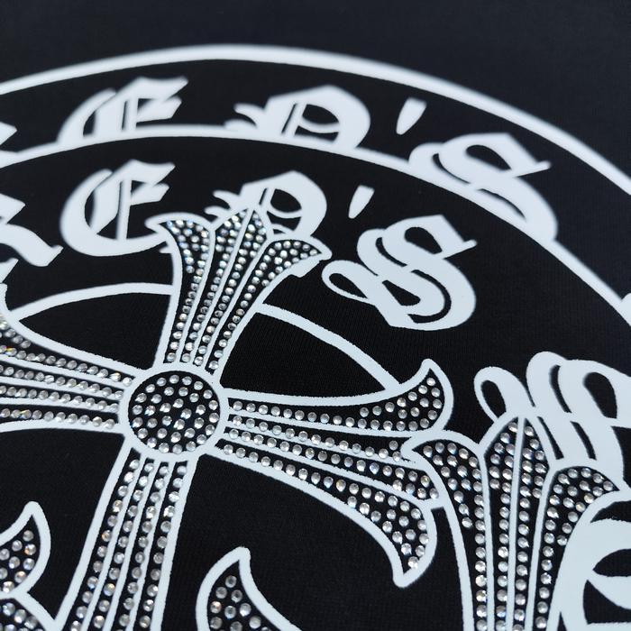 クロス リボン ラインストーン ラバープリント ジップパーカー ZIP UP