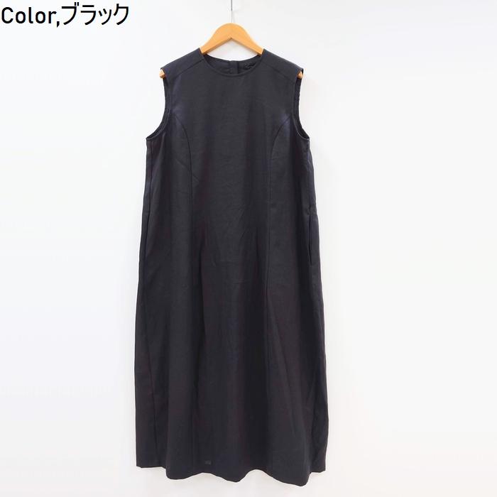 Kapital キャピタル リネン 麻 ノースリーブ トップス ブラック 黒 ZAMPA（ザンパ） リネンノースリーブワンピース 16-0078 洗える麻100
