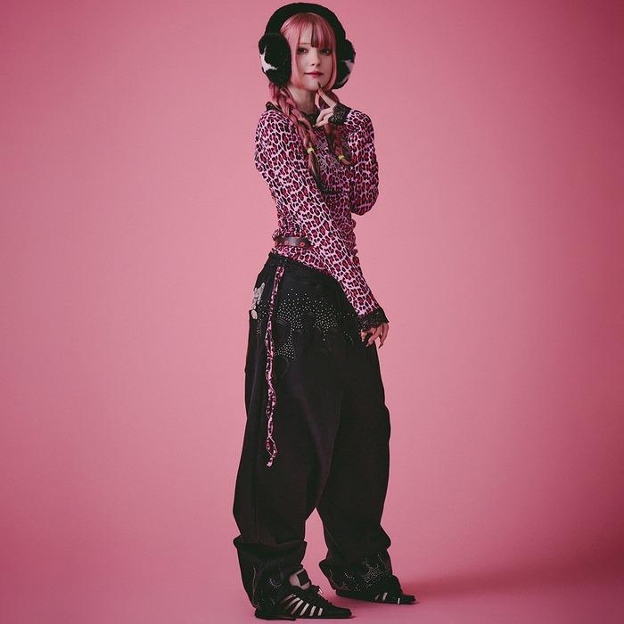 GALFY×KRY ぴかぴかラインストーン ジャージセットアップ 黒×パープル