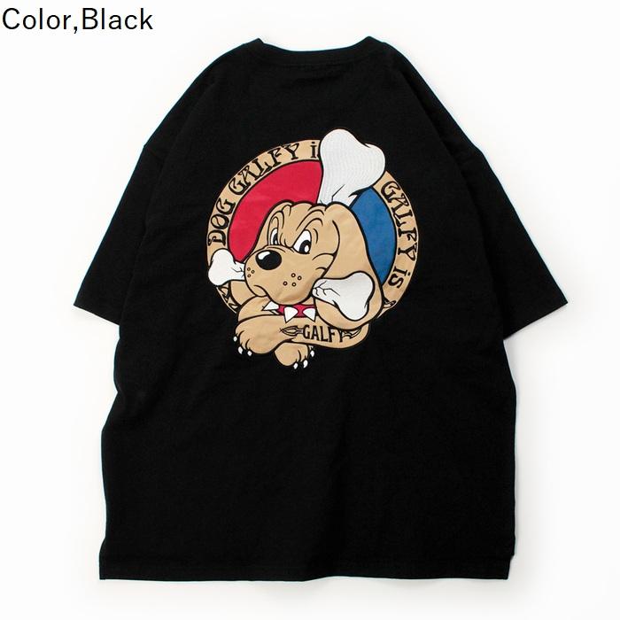 GALFY（ガルフィー） 半袖Tシャツ 復刻 GALFY is DOG ブラック オフ