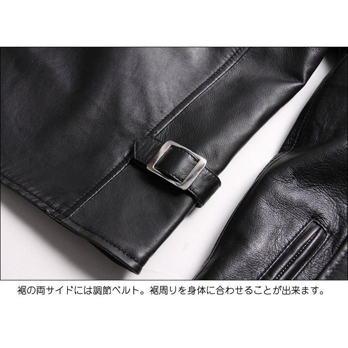 ジャケット 羊革 シープレザー シングルライダース ライディング 17sj-1 DEGNER デグナー バイク ツーリング 肩 ヒジ 背中 プロテクター装備 本革の画像