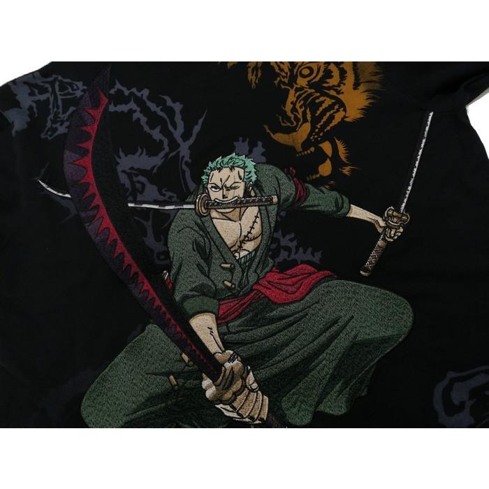 21秋冬新作 抜刀娘 絡繰魂 4091 ロロノア ゾロ 三刀流 長袖tシャツ 送料無料 からくり 海賊王 サンジ ゾロ ナミ ルフィ Onepiece ワンピース 和柄 ばっとう Tシャツ カットソー